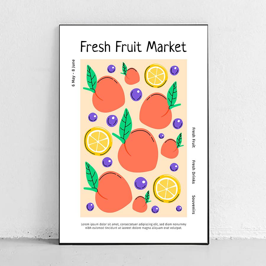 Fruit Market Strawberry Lemon Orange Banana Cherry Wall Art Nordic Posters Pictures For Living Room Decor Canvas Prints Painting