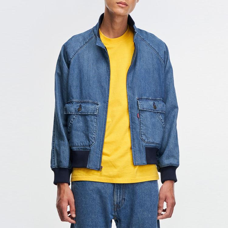 Levis Patchwork Large Pocket Raglan Casual Denim Jacket Men Jackets Blue A1940-0000