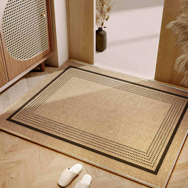 Linen Entry Mat Light Luxury Woven Carpet Wabi-Sabi Entry Mat Japanese Door Non-slip Entry Mat