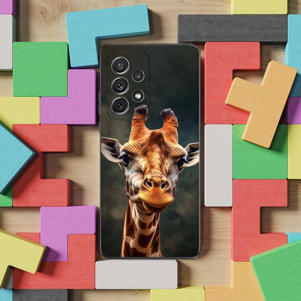Animal Giraffe Cute Case For Samsung S22,S21,S9,S25,S24,S23,Ultra,FE,S20,S10,Plus,Lite,Soft Silicone Black