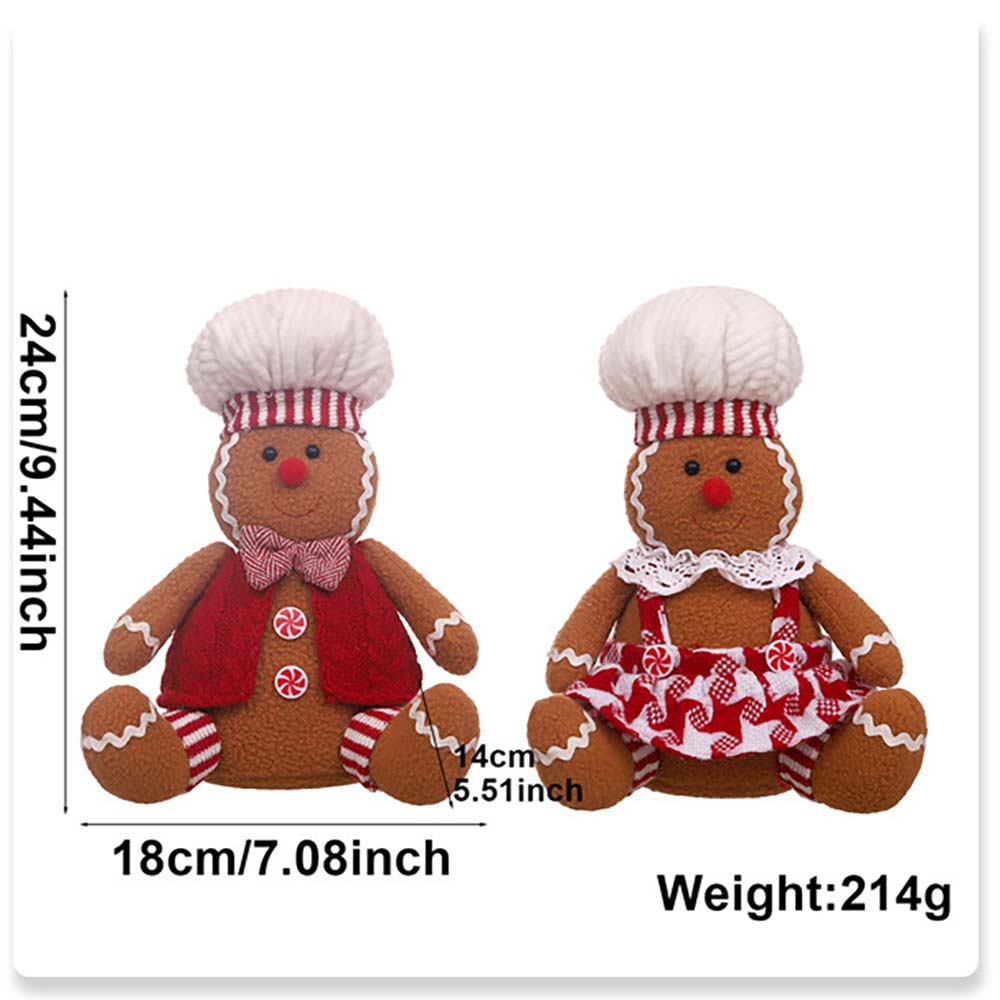 Christmas Decor Doll Cartoon Sitting Position Gingerbread Figure Tabletop Children Gift Party Holiday Decor Props Christmas
