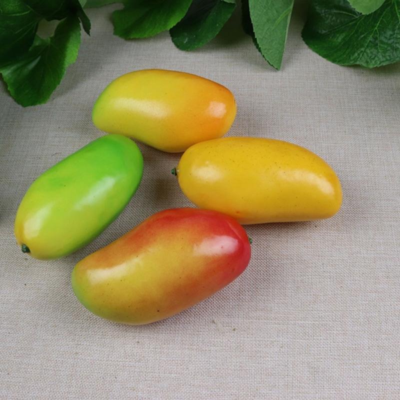 2pcs Artificial Mangoes for Home Kitchen Party Decoration Realistic Faux Fruit Ornament Restaurant Display Props