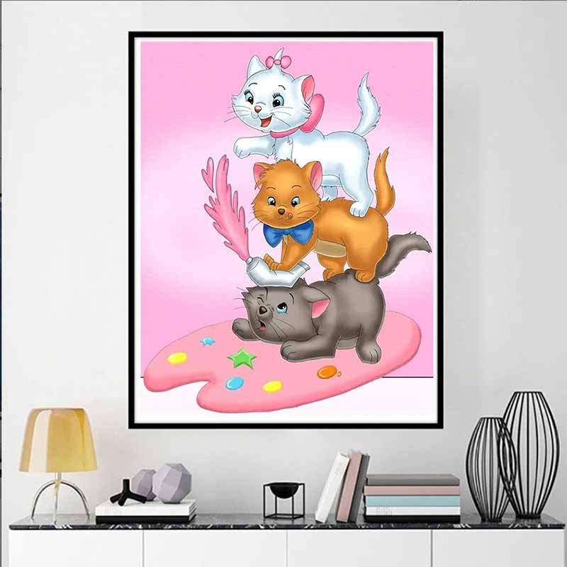 Disney Diamond Painting Mary and Her Three Siblings Illustration Mosaic Embroidery Diamond Painting Cross Stitch Home Decor 5D DIY