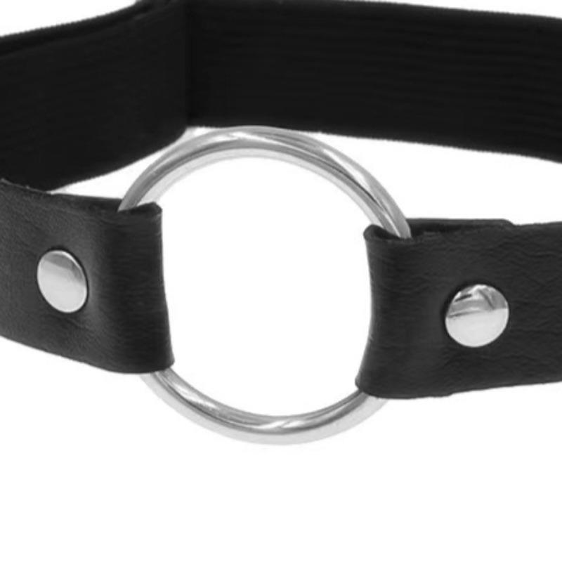 Damen Sexy Elastisches PU-Leder Beinring Strumpfbänder Dessous Gürtel Punk Herz Niete Oberschenkelring Goth Harajuku Geschirr Strümpfe Strumpfband