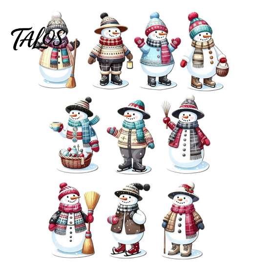 Natural Wood Christmas Ornaments for Festive Atmosphere 10/20/30Pcs Snowman Wooden Ornaments, Watercolor Slice Hanging Decor, Xmas Cute Pendant