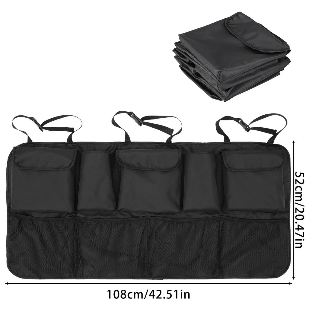 Car Trunk Organizer Car Backseat Organizer Auto Seat Back Hanging Storage Bag Stowing Tidying 9 Pockets Waterproof 42.5x20.4 In