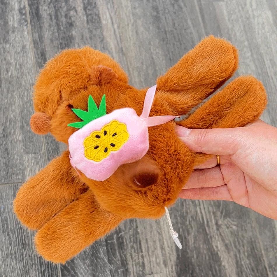 Kapibara doll snapping ring bracelet plush toy wagging tail capybara doll gift girl doll wholesale