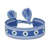 Women's Fashion Hand-Woven Lucky Evil Eye Bracelet with Tassel and Embroidery