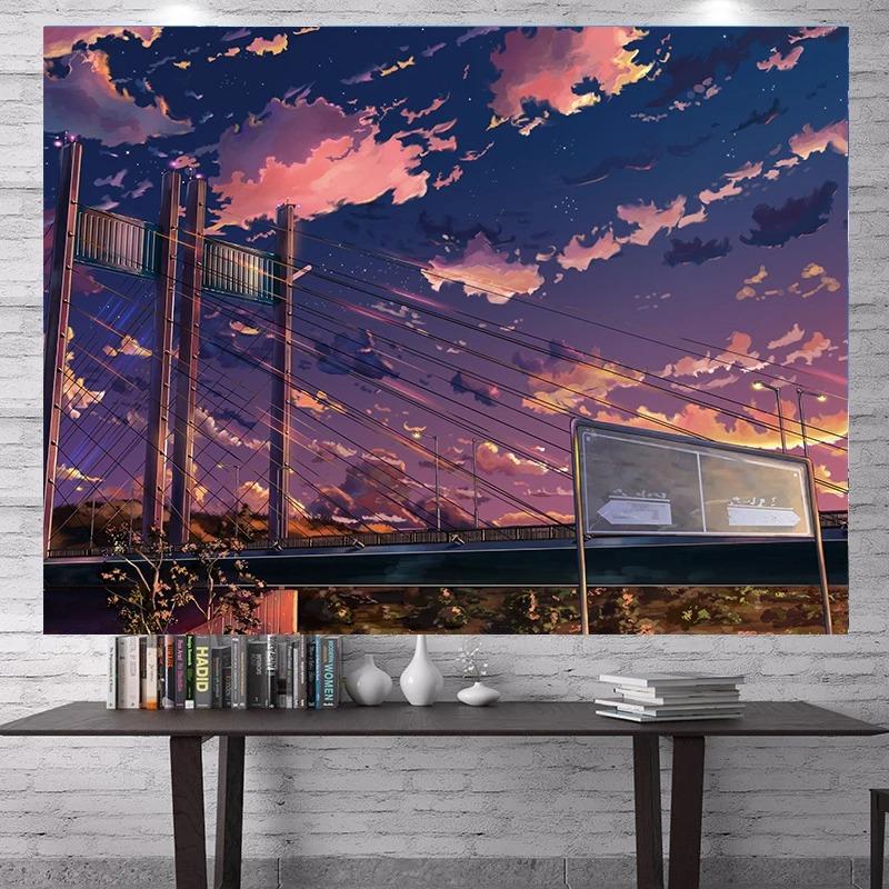 Warm Scenery Anime Sky Background Tapestry Bedroom Living Room Tapestry Home Wall Decoration Tapestry