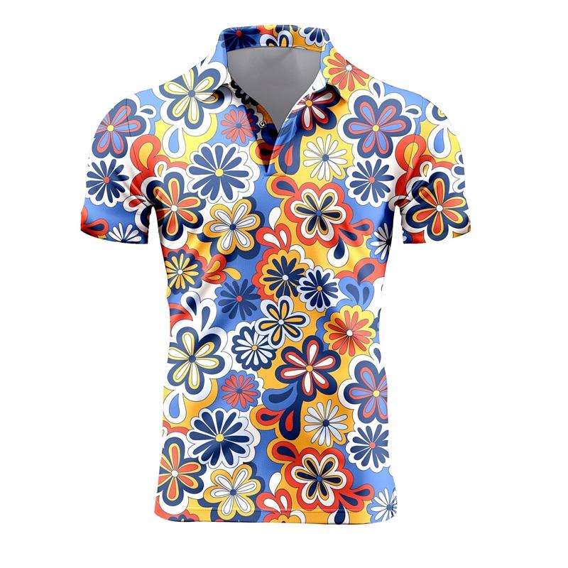 Funny Short Sleeve Polo Shirts 3d Full Print Flower T Shirts For Unisex Summer Casual Oversized Tee Shirt Tops