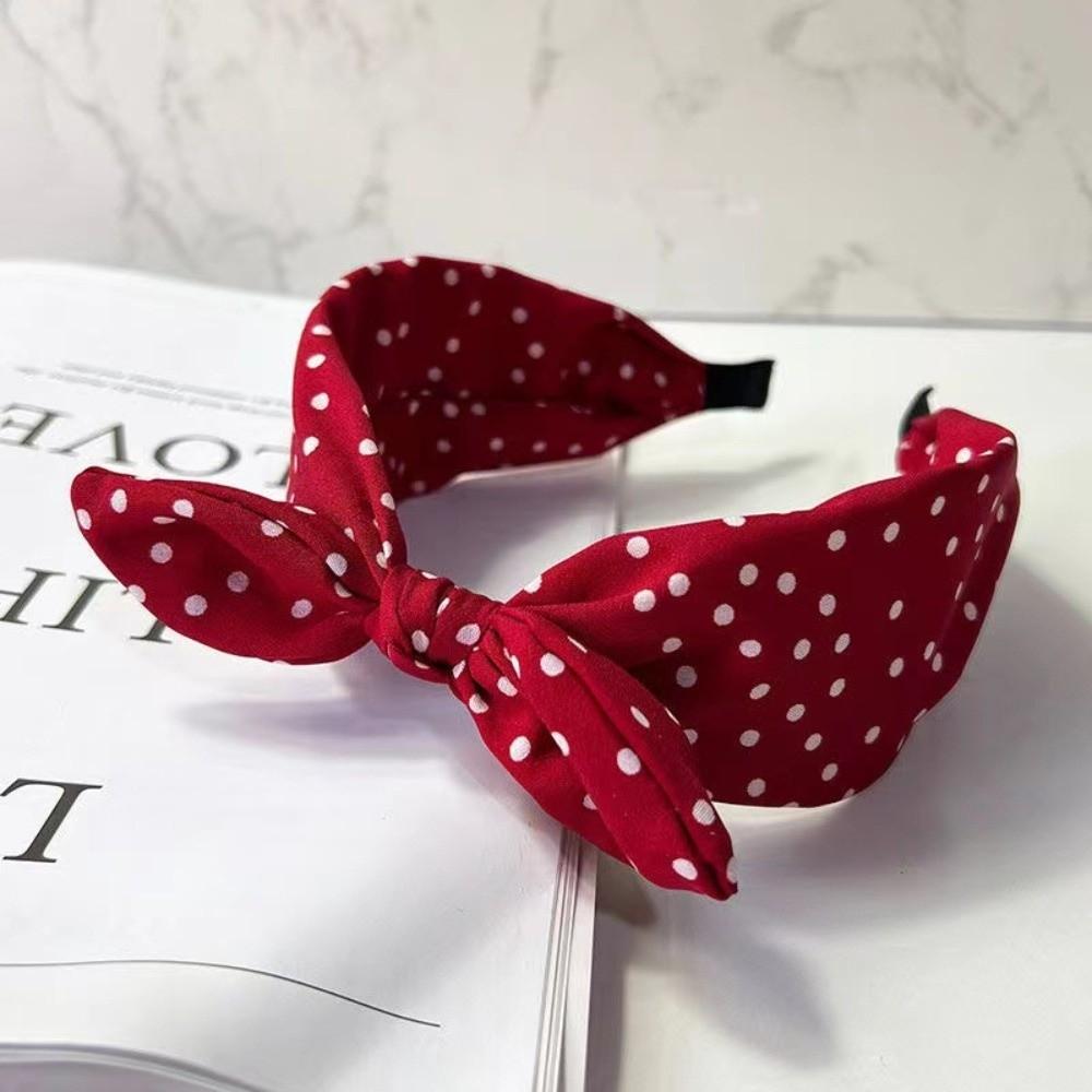 Bow Knot Women's Wide Headband Cross Hair Hoop Headwear Retro Polka Dot Hairband  Hair Accessories