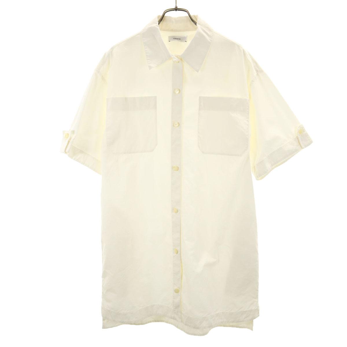 

COACH Short sleeve Shirt dress Ivory CA380 Women Used