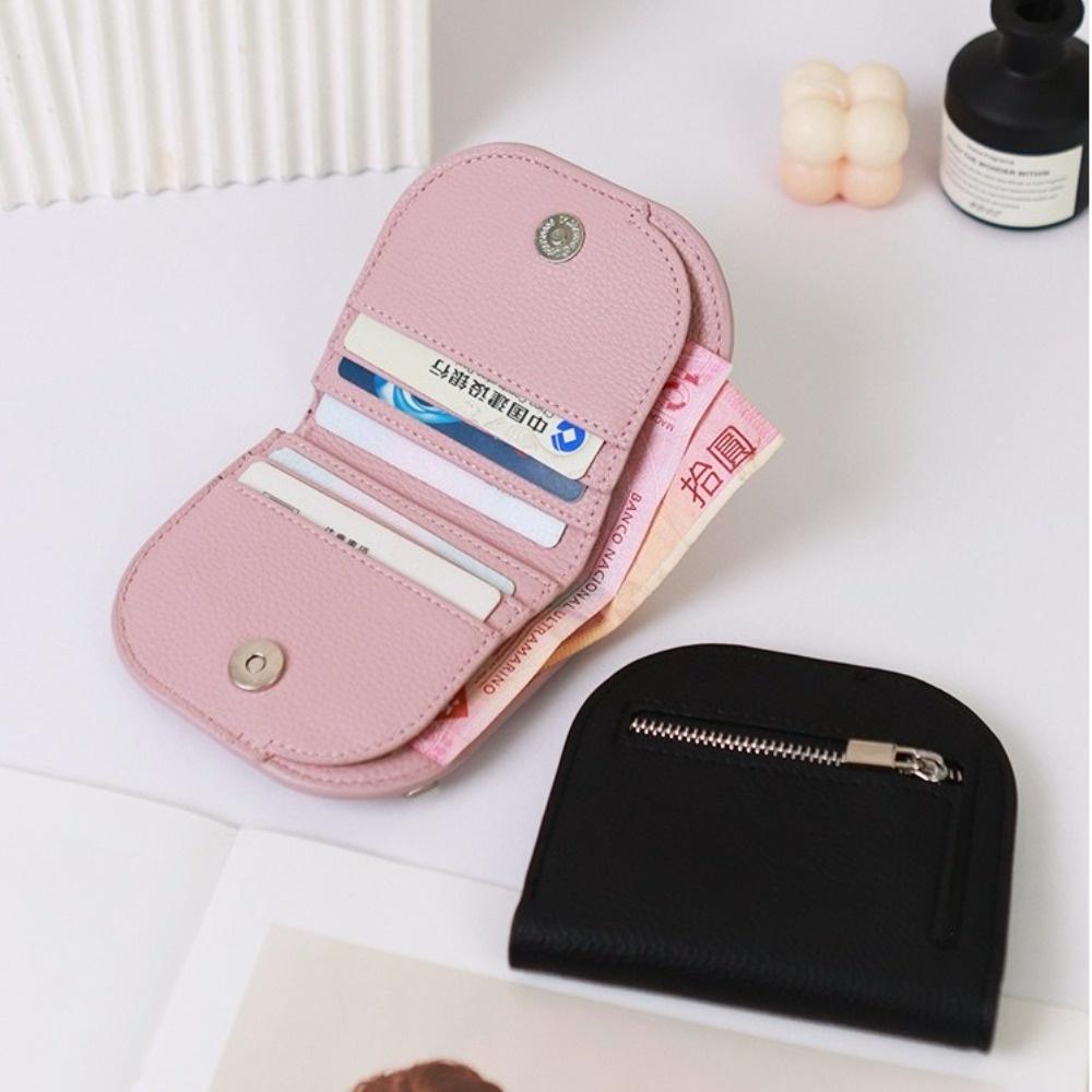 Korean Style Coin Purse Zipper PU Leather Card Holder Portable Short Wallet  Women