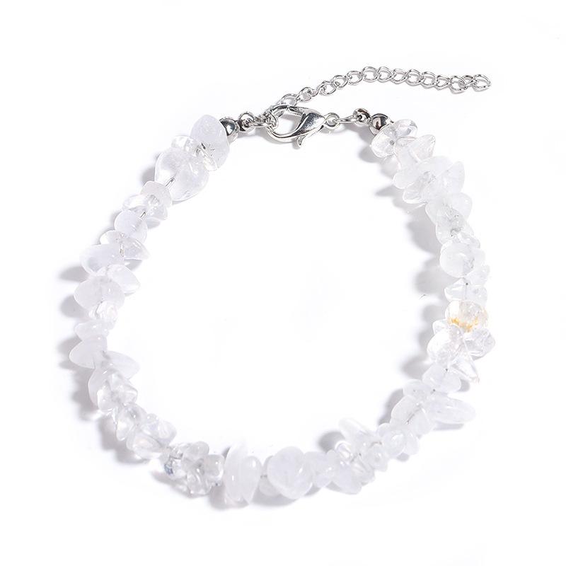 

Natural Stone Bead Woven Bracelet, Men s And Women s Hand Accessories Retro Adjustable Weaving One Size белый