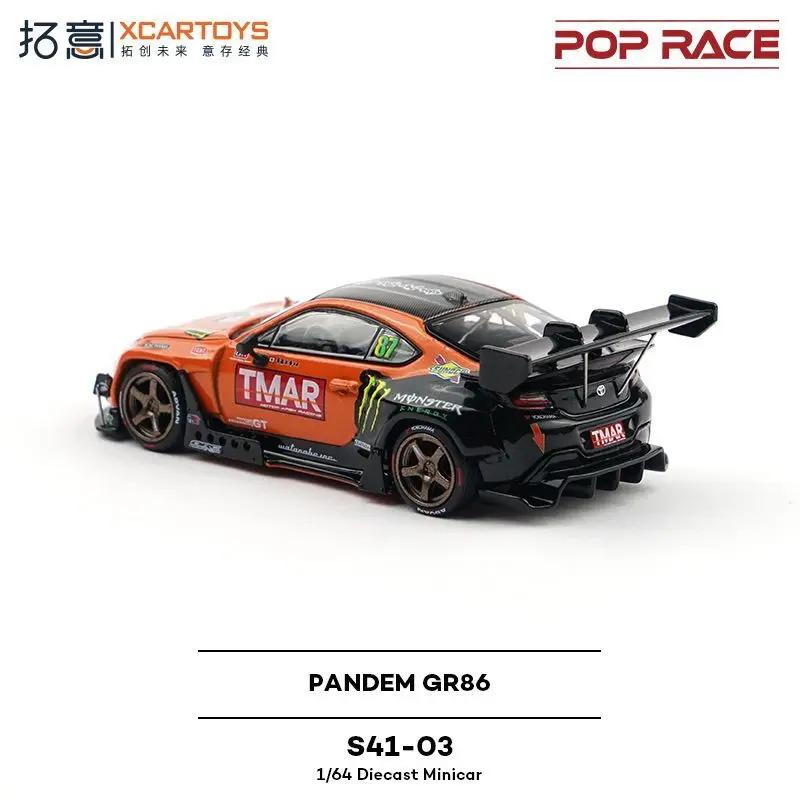 POP RACE 1:64 Toyota Pandem GR86 PR640265 DAIGO SAITO Alloy Diecast Car Model Christmas Gift
