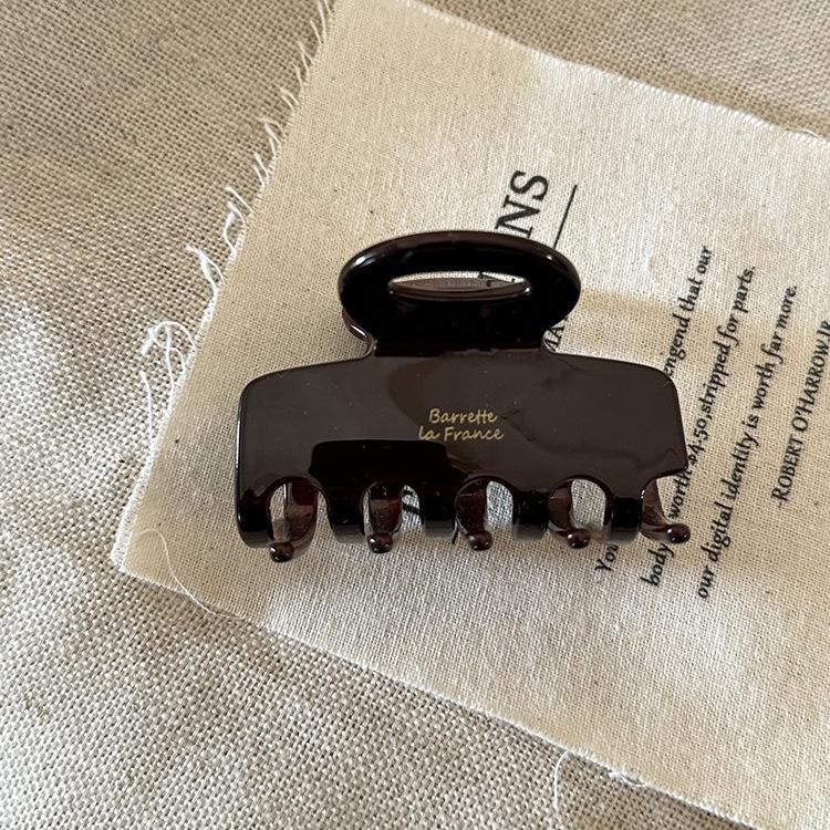 

Корейская универсальная маленькая квадратная заколка-краб - Ацетатная заколка для пучка с золотой этикеткой для женщин