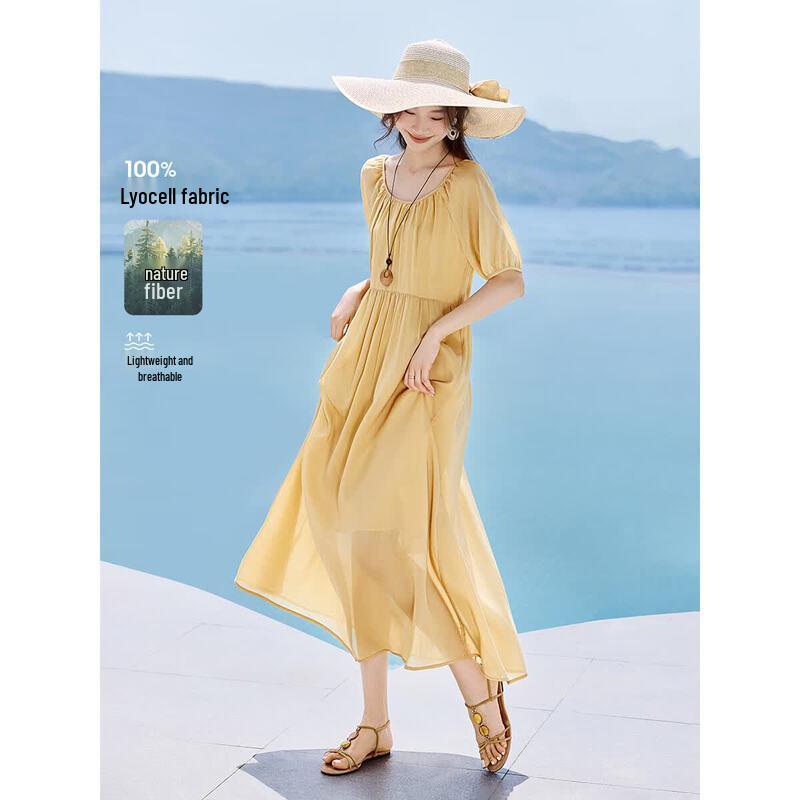 Mohan Yimei Backless U-Neck A-Line Maxi Dress M