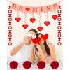 Valentines Day Decorations Kit, 13Pcs Valentines Day Decor with Hanging Heart Swirls, BE Mine XO Garlands Banner, Indoor Valentine Decorations for