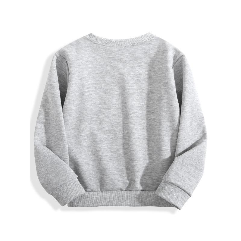 European sizes Crewneck Sweatshirt Black Burger Print for Kids Casual Wear