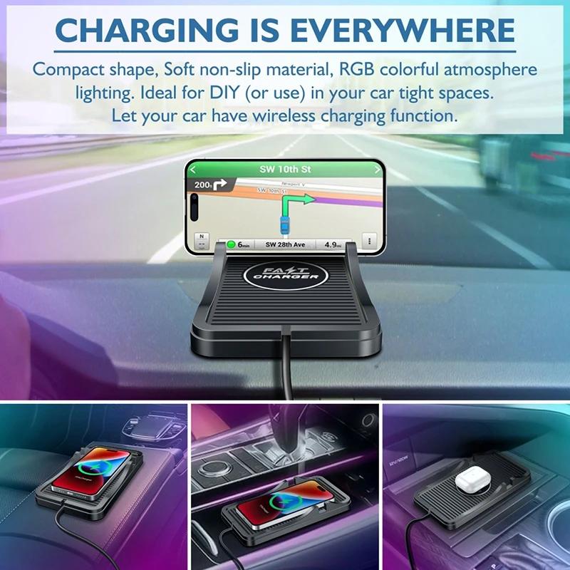 15W Car Fast  Wireless For iPhone 15 Charger Pad Mat Wireless Charger Automatic Clamping Car Mount Phone Holder Car Electronics