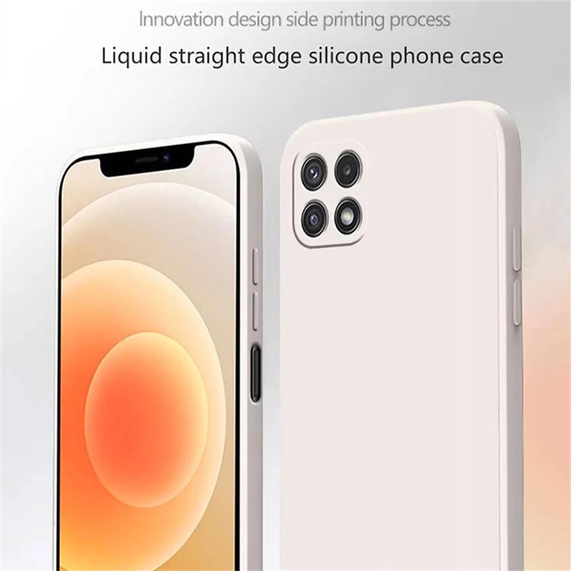 For Samsung A22 Galaxy A21S A31 A41 A51 A71 Bumper Cases Soft Protection Back Cover Fashion Shockproof Liquid Silicone Case