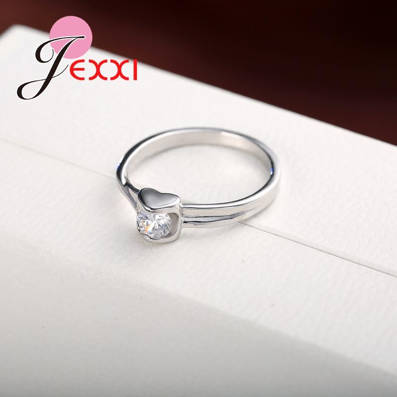925 Silvers Personality Square Shaped Crystal Ring Beautiful Woman Man Wedding Engagement Jewelry