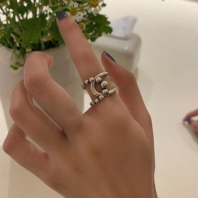 1pc Minimalist Silver Color Smooth Rings for Women Statement Punk Goth Accessories Vintage Finger Ring Textured Personalized Jewelry Gifts