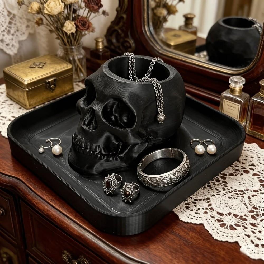 Halloween Jewelry Organizer Skull Design Storage Rack Jewelry Storage Tray  Living Room