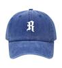 Letter R Printed Washed Cotton Adjustable Baseball Cap Classic Snapback Dad Hat Breathable Golf Fishing Outdoor Sun Cap