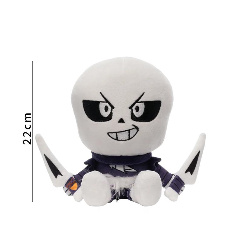22CM New Undertale Cross Sans Plush Toys Soft Cosplay Cartoon Anime Figure Plushie Peripheral Pillow Doll Fans Kid Birthday Gift