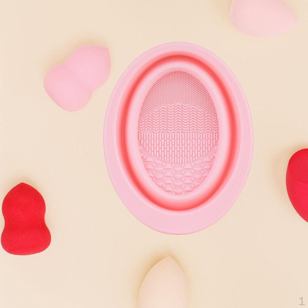 

Cleaner, Cleaning Bowl, Makeup Sponge Washing Portable Soft Texture Easy to Use Convenient Travel Pink