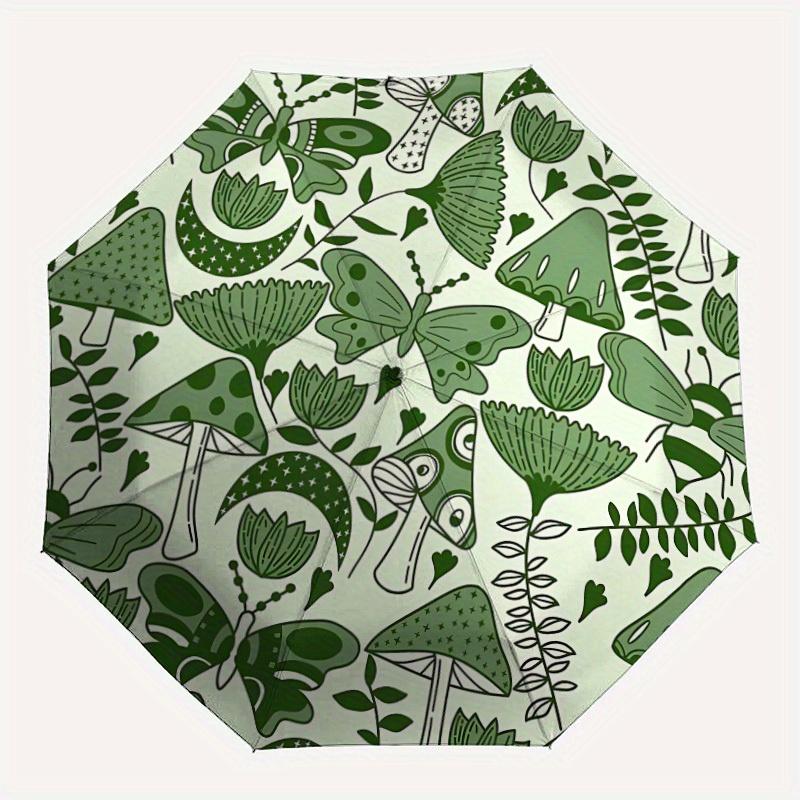 

1pc Forest Mushrooms Automatic Open/close Folding Compact Umbrella, 8-Rib Sturdy Canopy, Lightweight Portable, Everyday Use, Gift, Outdoor Umbrella, T