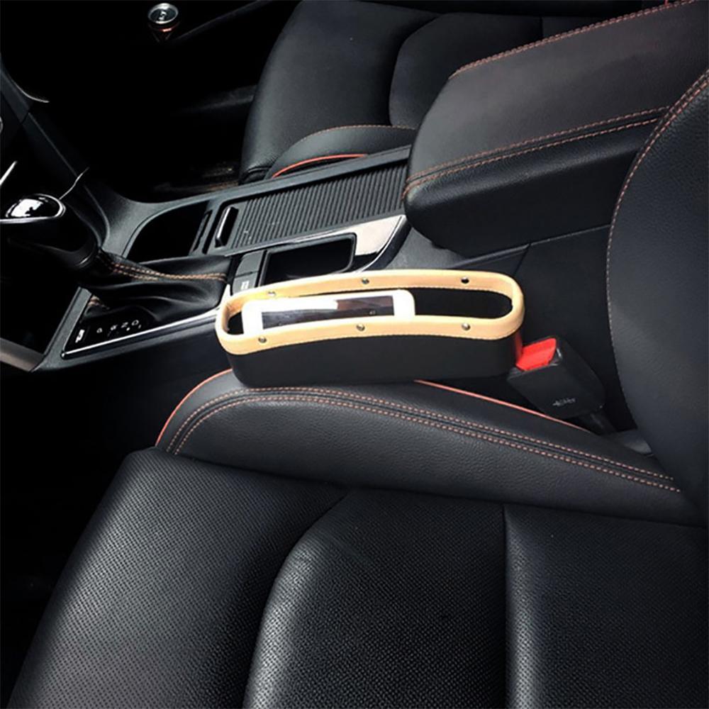 New Universal Car Organizer Seat Crevice Storage Box PU Leather Car Organizer Cup Holder Auto Side Pocket for Stowing Tidying