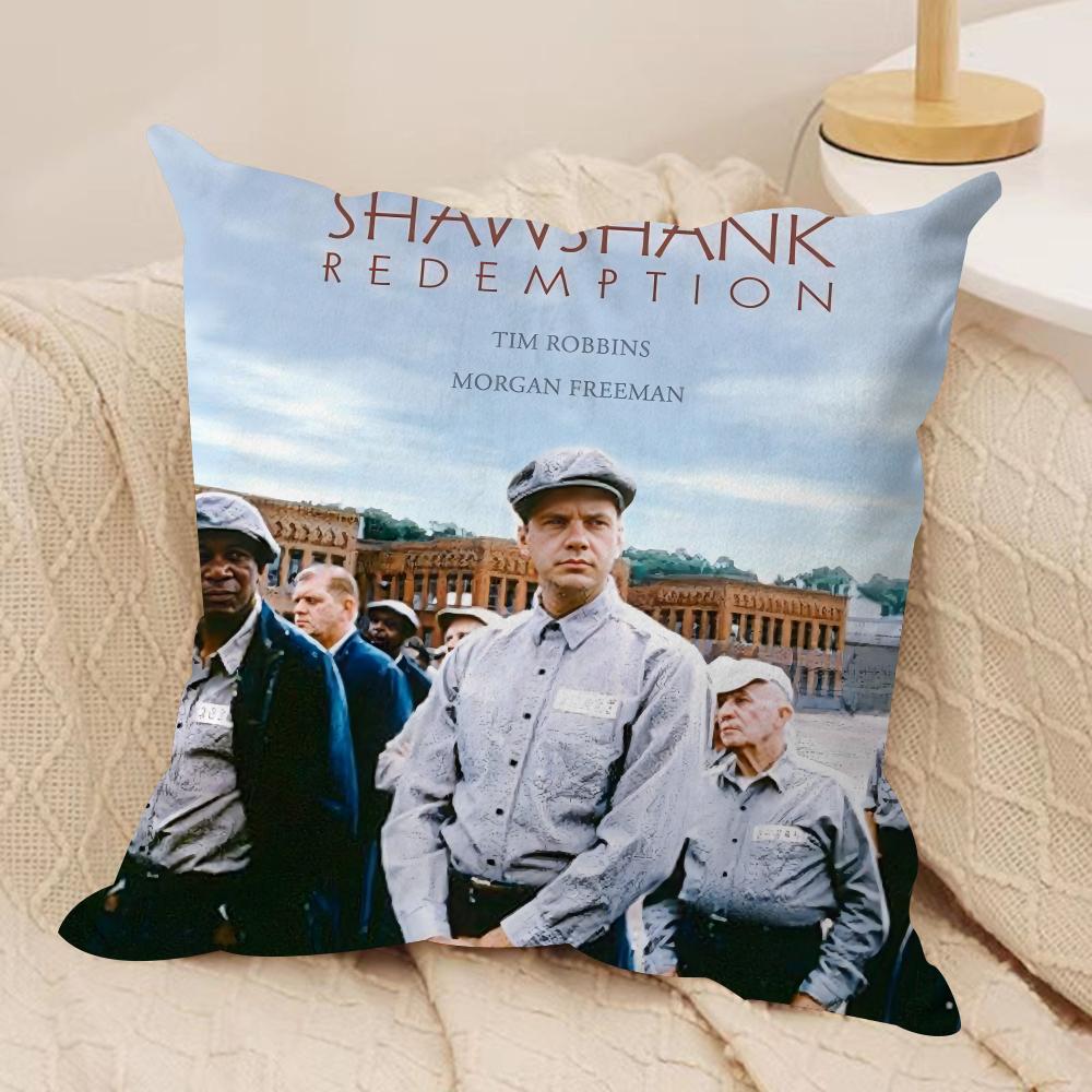 The SShawshank Redemption Cushion Cover Silky Short Plush Sofa Pillow Cover Hidden Zipper Soft Dustproof Case for Home Decor