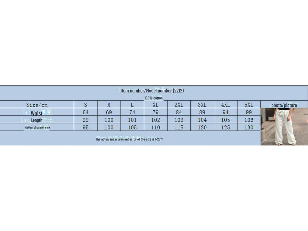 2023 Women's Summer Elastic Waist Cotton Linen Wide Leg Pants - Solid Color, Loose Fit Trousers