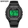Sanda Korean-Style Waterproof Teen Electronic Watch with Alarm - Unisex Square Design for Students