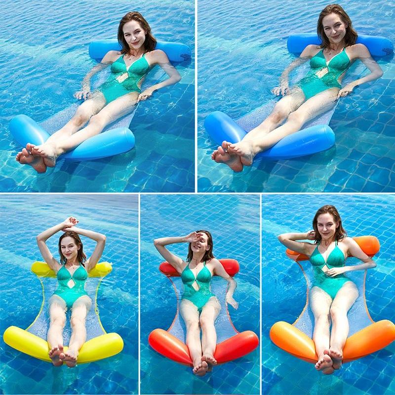 Inflatable Water Floating Hammock Float Pool Lounge Bed Swimming Chair Summer