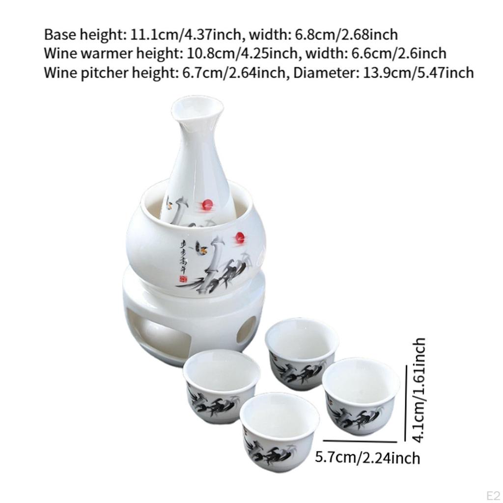 7-Piece Service Set: Cups, Warmer, Traditional Porcelain, Suitable for Collections And Special