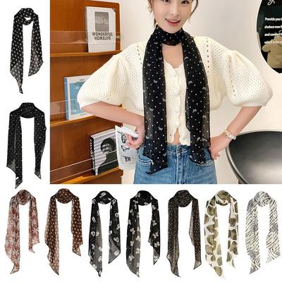 Decorative Women Lady Girls Neckerchief Thin Silk Scarf  For Spring Summer Autumn