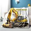 1PC Custom Name Excavator Art Card flannel blanket versatile,all-season throw suitable for the living room,bedroom,camping,travel,and gift
