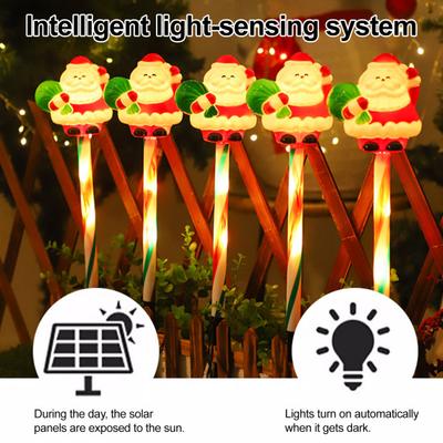 Yousheng Solar Christmas Lawn Lights Santa Snowman Stake Lamps for Yard Outdoor Warm White LED Garden Lighting