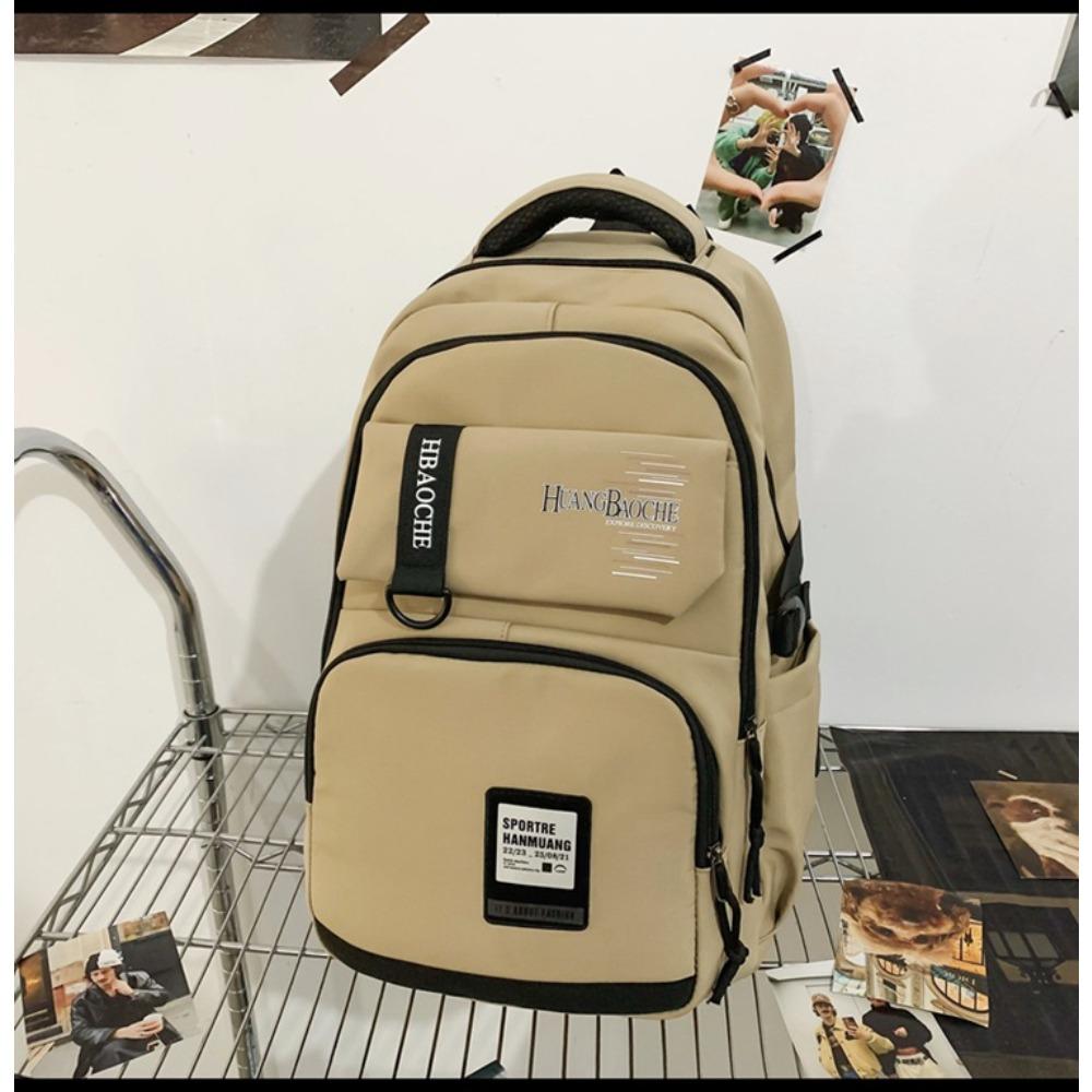 New backpack Korean version fashion junior high school student schoolbag women's simple large-capacity casual backpack travel bag