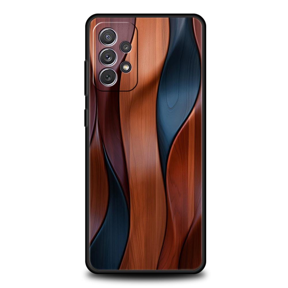 Vintage Wood Grain Pattern Phone Case for Samsung Galaxy A55 A35 A17 A07 A15 A13 A25 A51 A71 A72 A73 A32 A52 A52S A41 Soft TPU