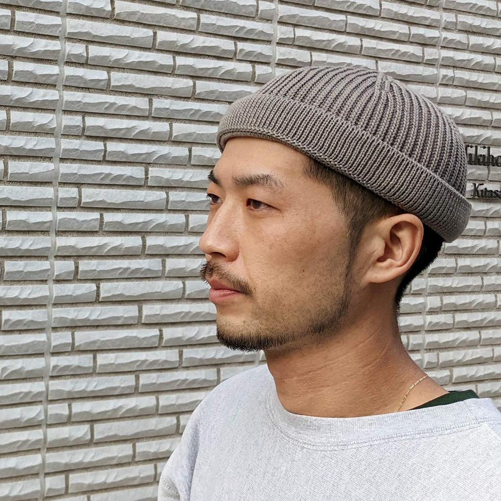 Basic Enchi All Season Short Roll Hand Shallow Knit Islamic One Size Fits and Dusty Blue Watch, Washable, Beanie, Watch, Stretchy, Washable, Volume,