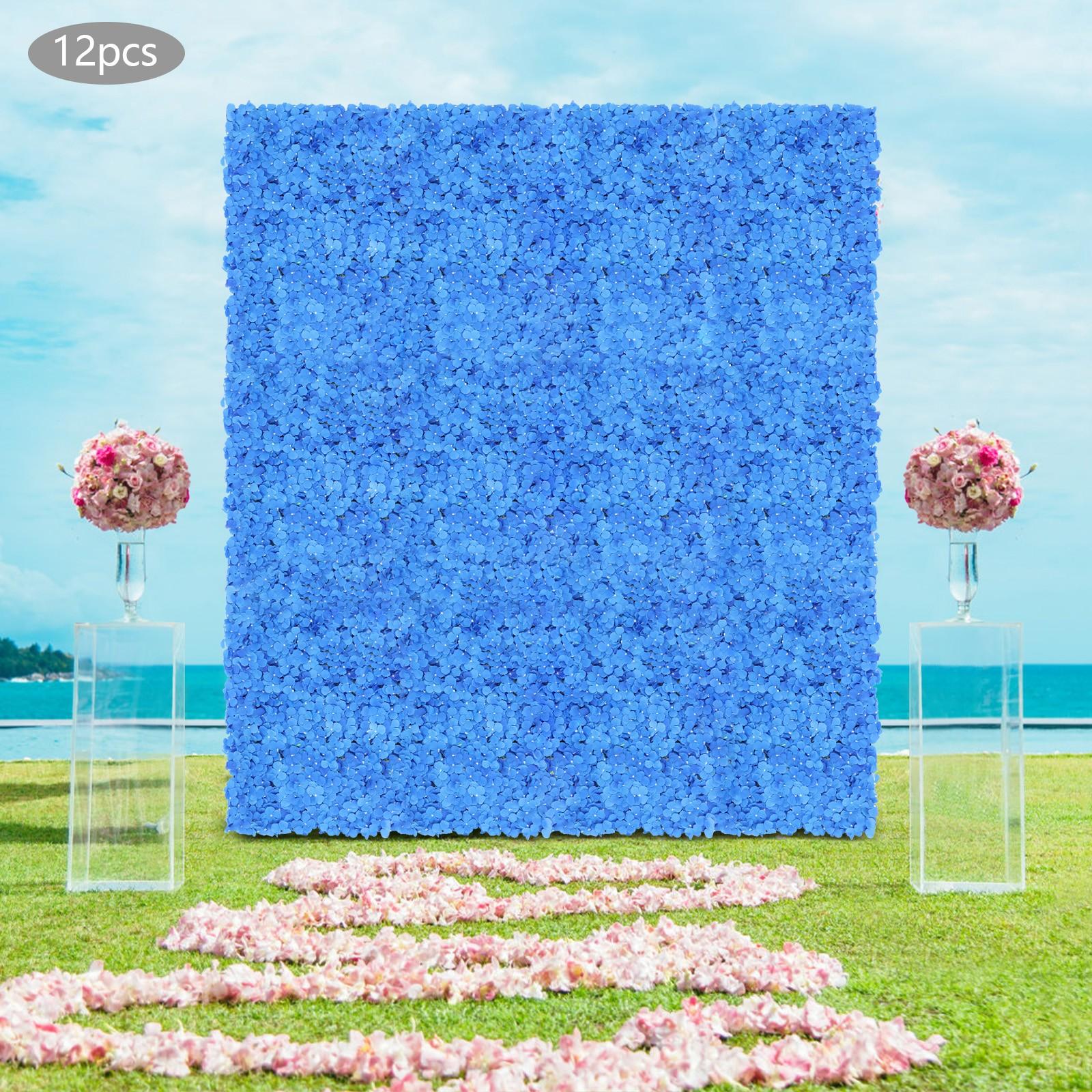 

Large 12-Piece Hydrangea Flower Wall Panel Set, Realistic Deep Blue Artificial Blooms, Handmade Modern Home Decor for Wedding синій