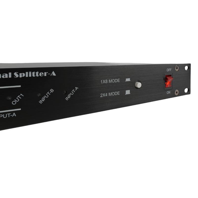 Light4Me Xsplit 2X4 Rozdzielacz Sygnału Dmx Splitter 8-Kanałowy Rack 19" 1U Dwa Tryby Pracy
