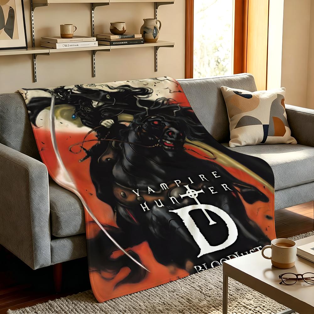 Anime V-Vampire H-Hunter D-D Throw High-Density Short Plush Blanket Soft Skin-Friendly for Sofa Nap Air-Conditioned Room