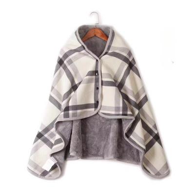 Flanellen deken, drukknoopdeken, kantoordeken, bankdeken, quilt, geruite omslagdoek, verdikte cape