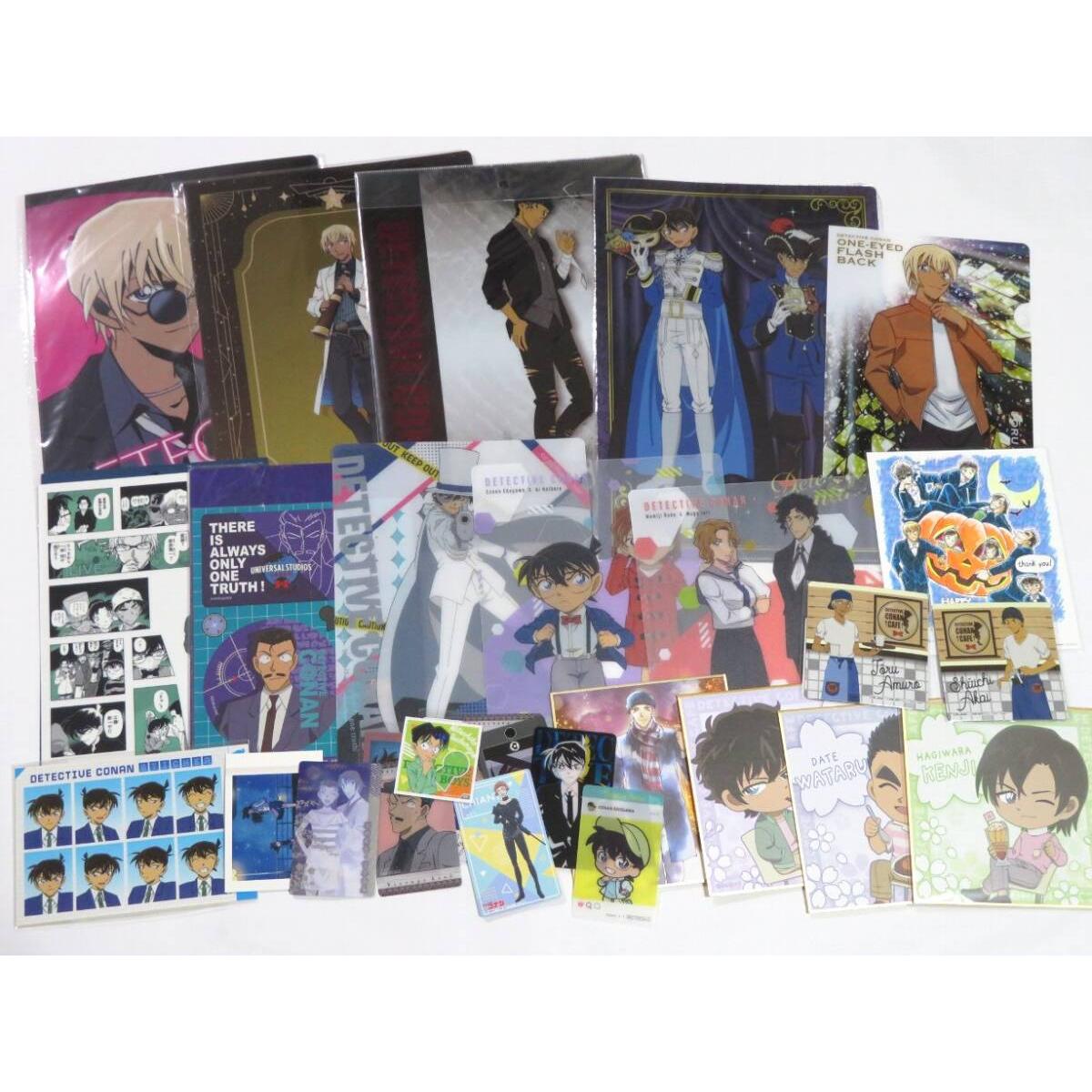 Used Detective Conan D set clear file mini colored paper sticker clear art board etc. Toru Amuro, Shuichi Akai, Kaito Kid, Ai Haibara