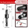Hex Shank 90° Woodworking Countersink Drill Bit for Pilot Holes and Self-Tapping Screws